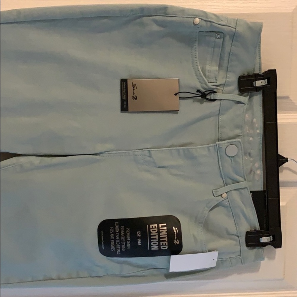 Seven 7 mint green ankle skinny jeans size 6